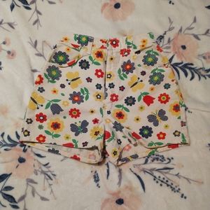 Vintage Floral Denim Shorts